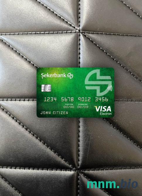 Turkey Sekerbank visa karta elektronowa wygląd fotograficzny skan PSD + zdjęcie